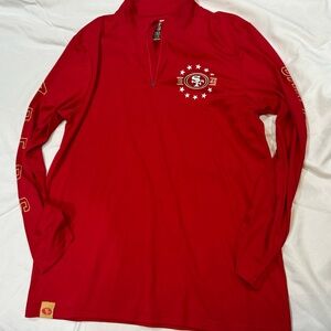 NFL Team Apparel 49ers 1/4 zip Pullover mock neck